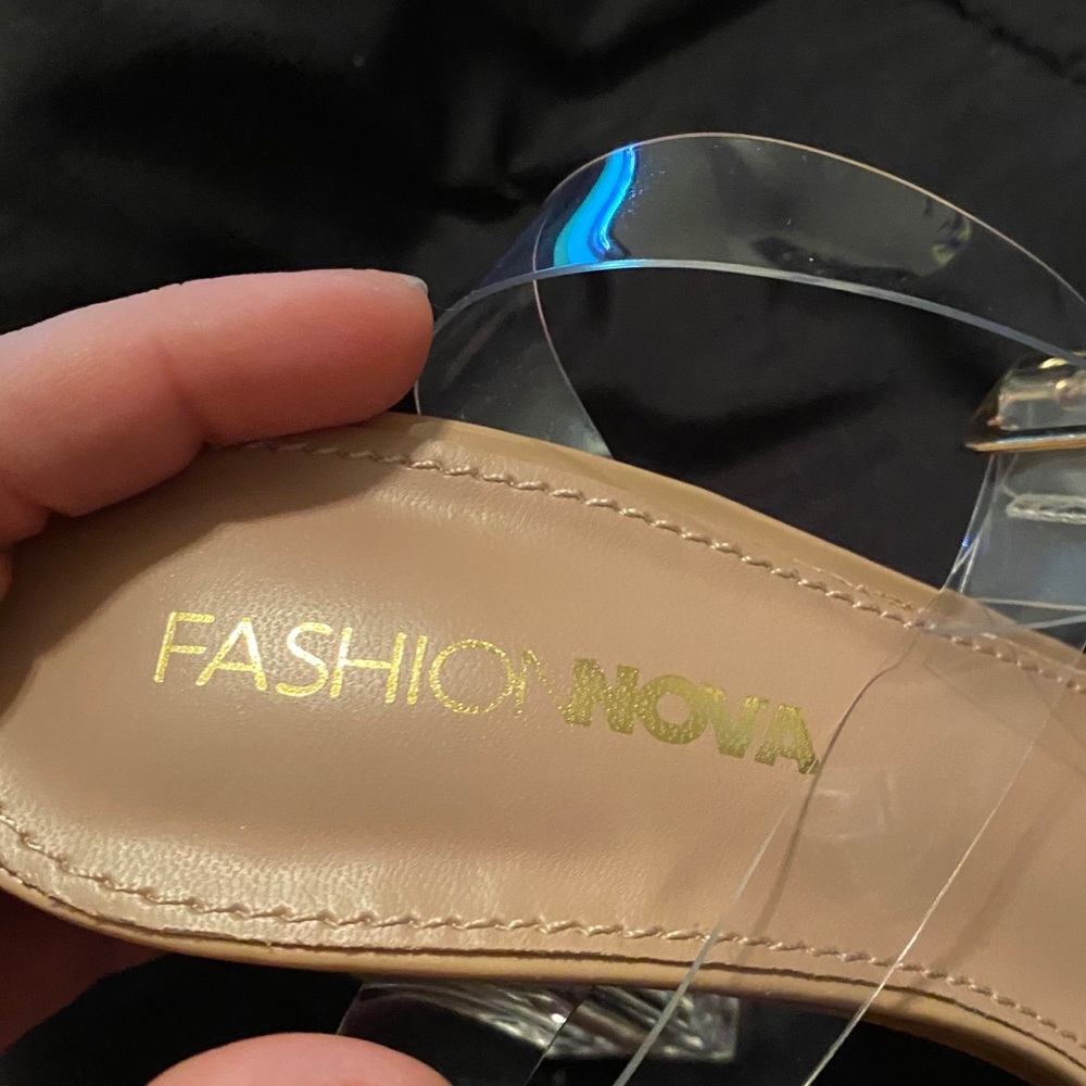 Fashion nova glass slipper heels
